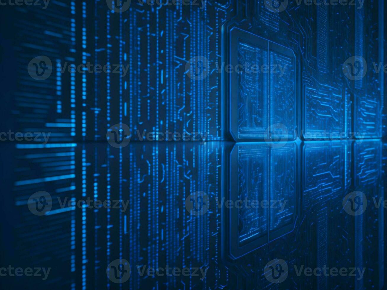 AI generated Digital Cyberspace with Particles and Digital Data Network Connections. High Speed Connection and Data Analysis Technology Digital Abstract Background Concept. 3d rendering photo