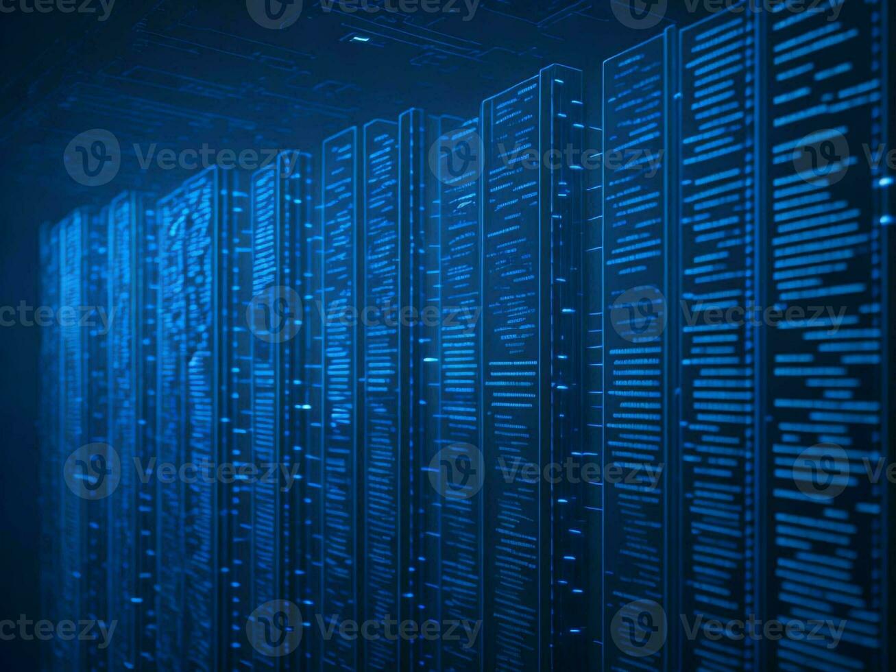 AI generated Digital Cyberspace with Particles and Digital Data Network Connections. High Speed Connection and Data Analysis Technology Digital Abstract Background Concept. 3d rendering photo