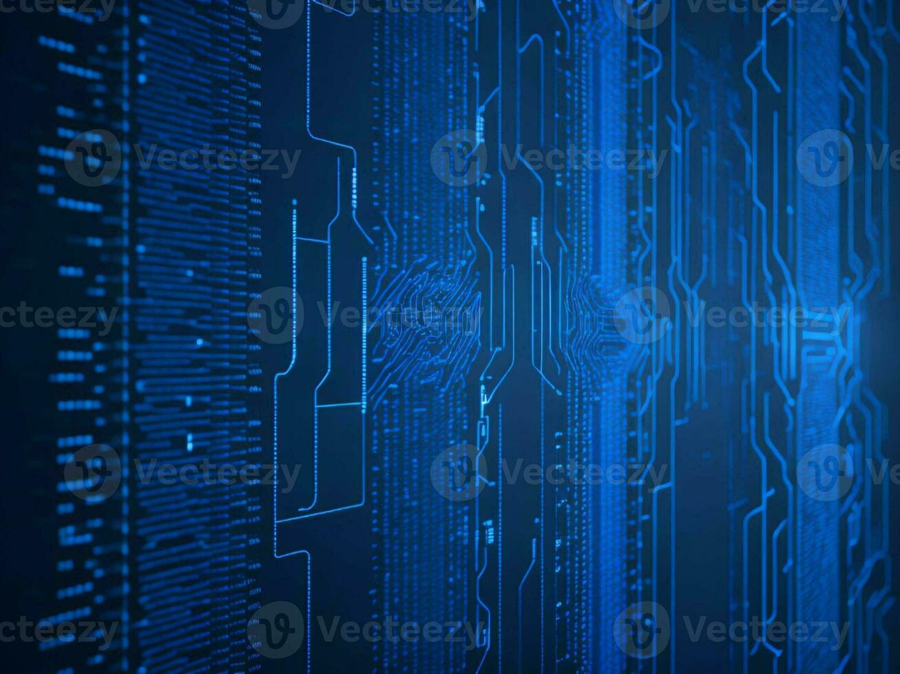 AI generated Digital Cyberspace with Particles and Digital Data Network Connections. High Speed Connection and Data Analysis Technology Digital Abstract Background Concept. 3d rendering photo