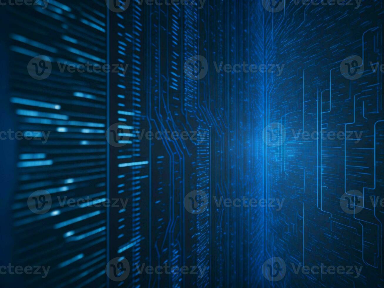 AI generated Digital Cyberspace with Particles and Digital Data Network Connections. High Speed Connection and Data Analysis Technology Digital Abstract Background Concept. 3d rendering photo