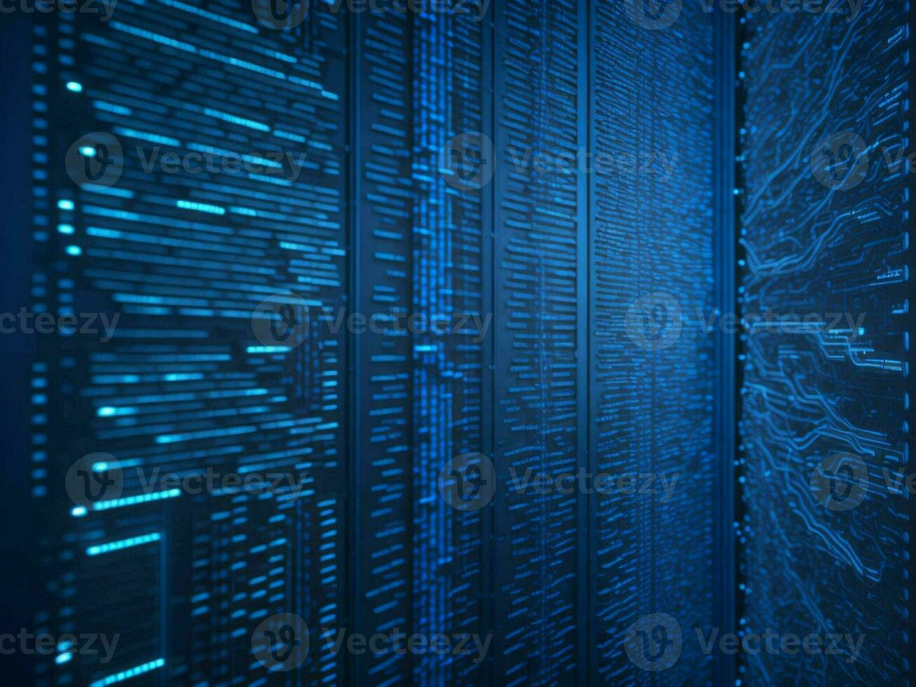 AI generated Digital Cyberspace with Particles and Digital Data Network Connections. High Speed Connection and Data Analysis Technology Digital Abstract Background Concept. 3d rendering photo
