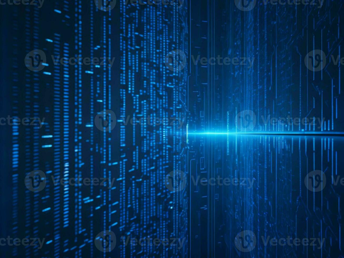 AI generated Digital Cyberspace with Particles and Digital Data Network Connections. High Speed Connection and Data Analysis Technology Digital Abstract Background Concept. 3d rendering photo