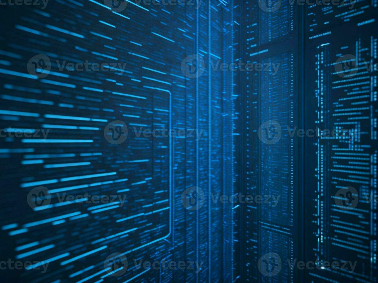 AI generated Digital Cyberspace with Particles and Digital Data Network Connections. High Speed Connection and Data Analysis Technology Digital Abstract Background Concept. 3d rendering photo