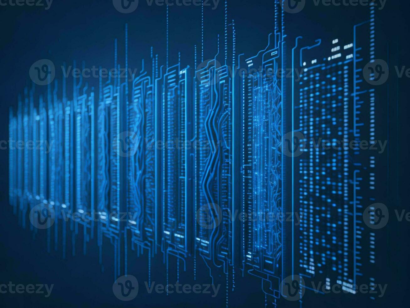 AI generated Digital Cyberspace with Particles and Digital Data Network Connections. High Speed Connection and Data Analysis Technology Digital Abstract Background Concept. 3d rendering photo