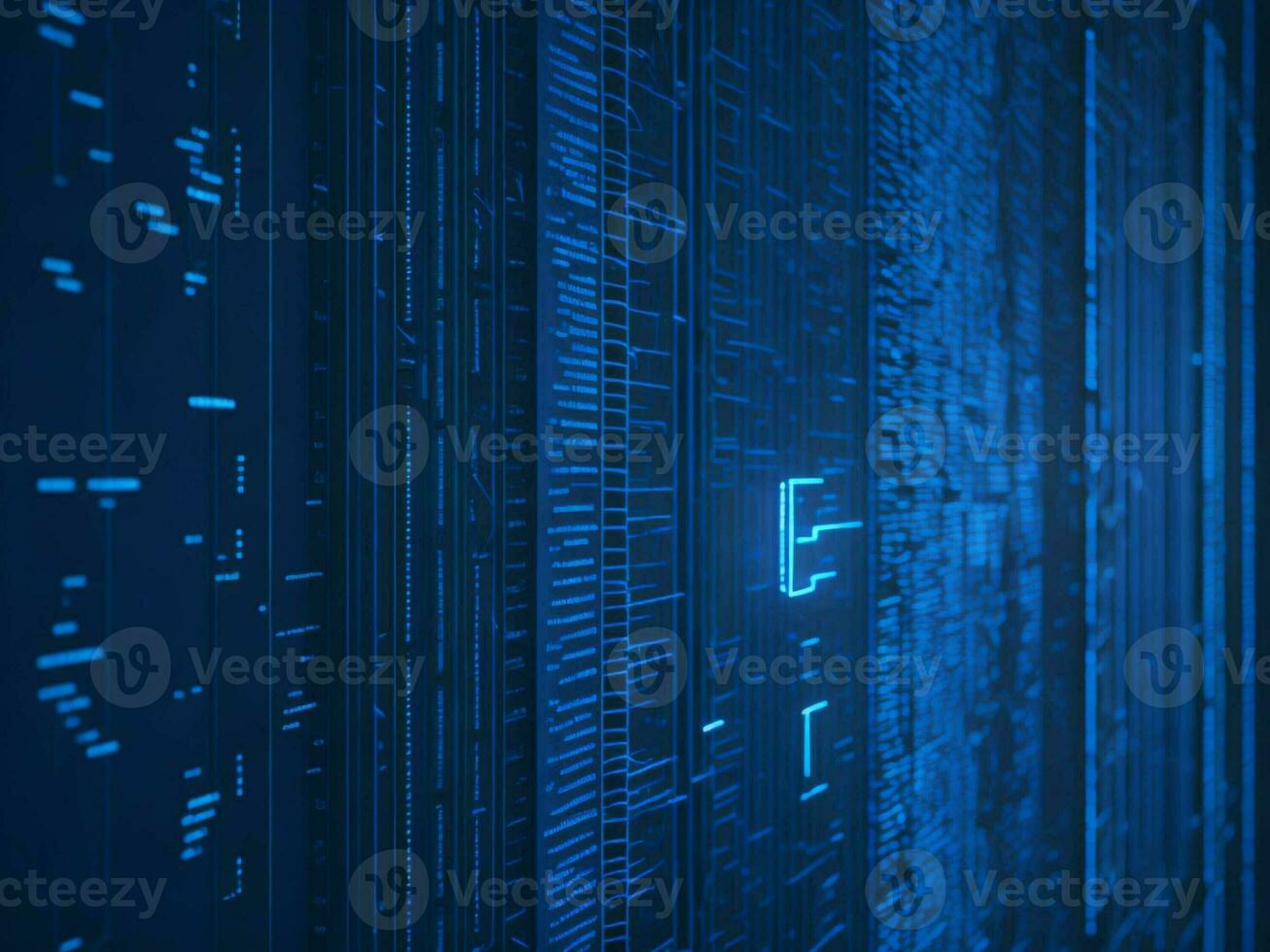 AI generated Digital Cyberspace with Particles and Digital Data Network Connections. High Speed Connection and Data Analysis Technology Digital Abstract Background Concept. 3d rendering photo