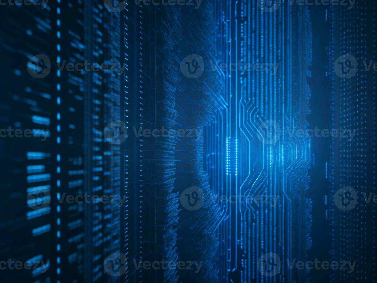 AI generated Digital Cyberspace with Particles and Digital Data Network Connections. High Speed Connection and Data Analysis Technology Digital Abstract Background Concept. 3d rendering photo