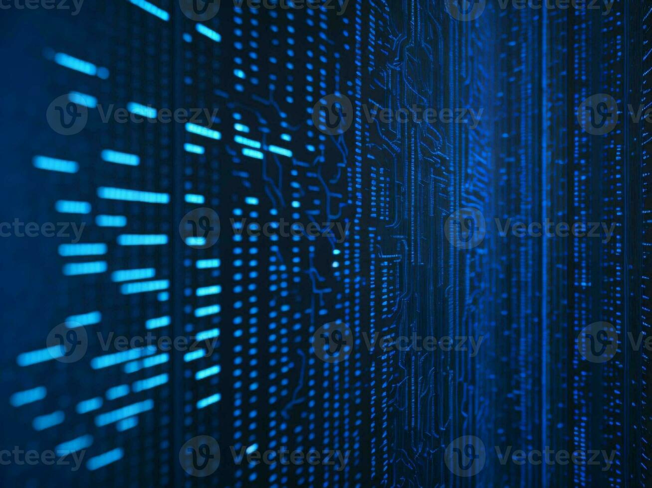 AI generated Digital Cyberspace with Particles and Digital Data Network Connections. High Speed Connection and Data Analysis Technology Digital Abstract Background Concept. 3d rendering photo