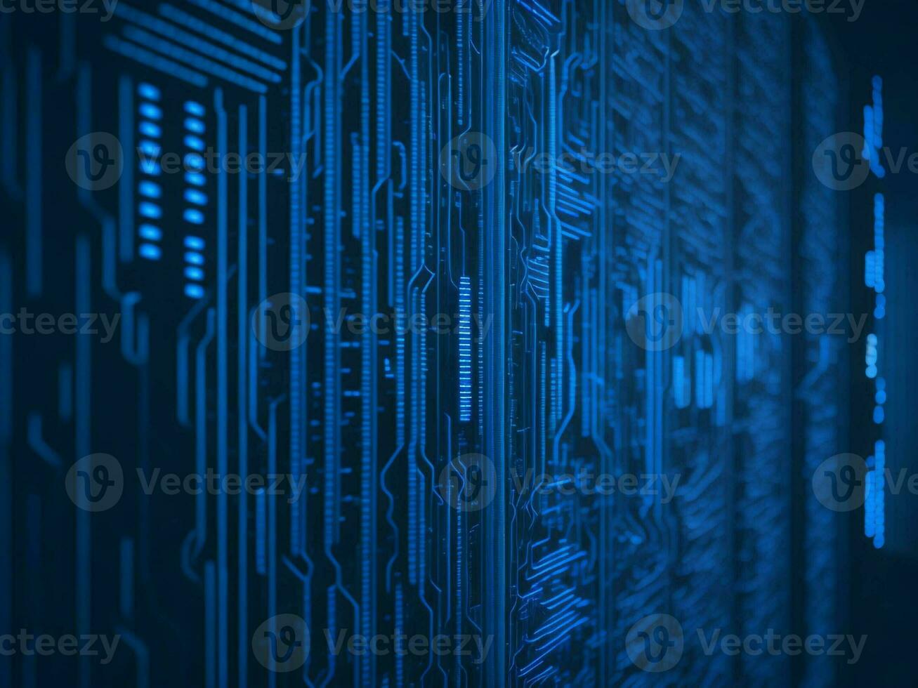 AI generated Digital Cyberspace with Particles and Digital Data Network Connections. High Speed Connection and Data Analysis Technology Digital Abstract Background Concept. 3d rendering photo