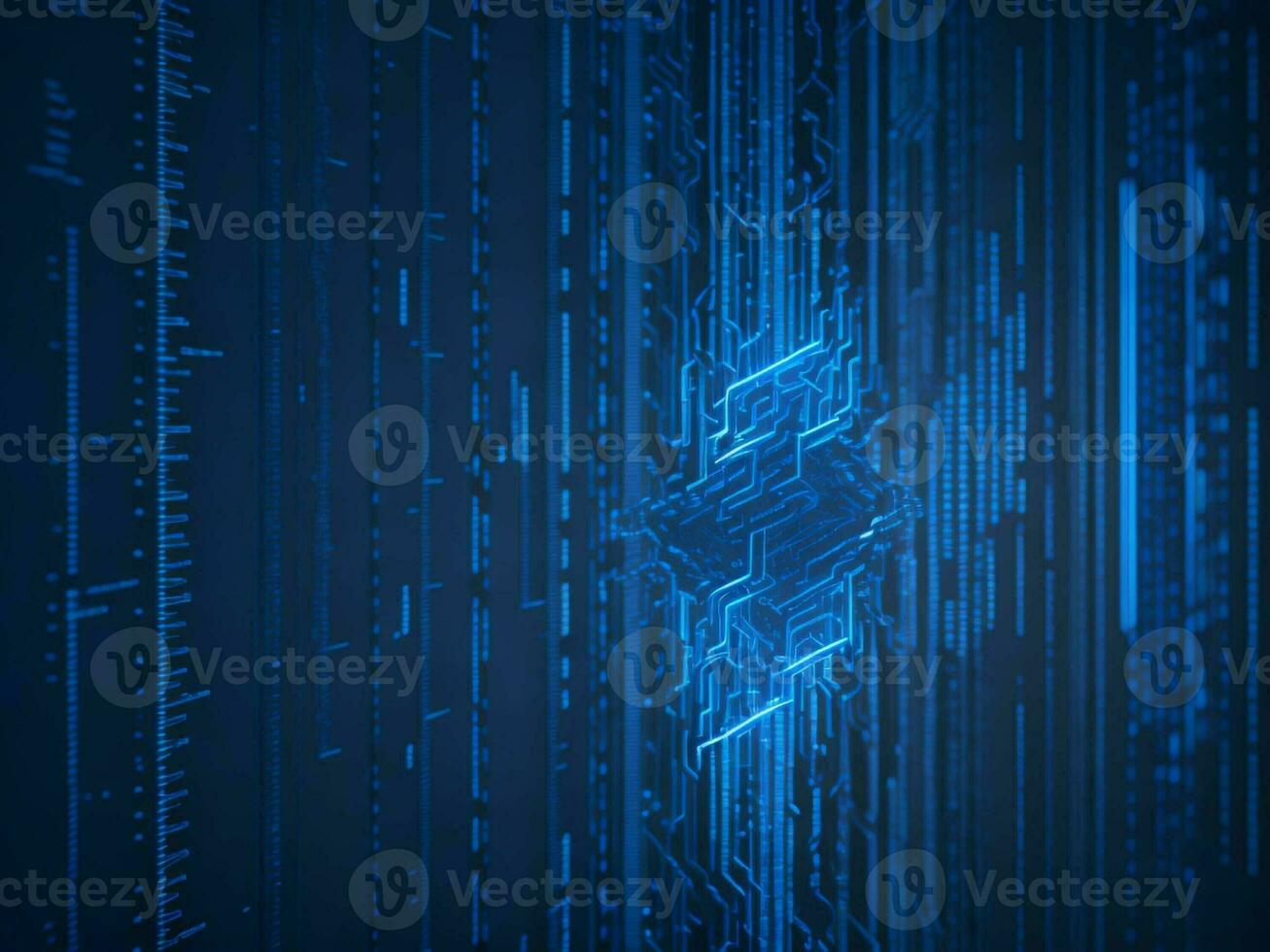 AI generated Digital Cyberspace with Particles and Digital Data Network Connections. High Speed Connection and Data Analysis Technology Digital Abstract Background Concept. 3d rendering photo