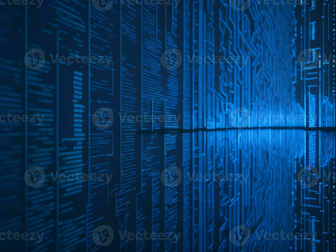 AI generated Digital Cyberspace with Particles and Digital Data Network Connections. High Speed Connection and Data Analysis Technology Digital Abstract Background Concept. 3d rendering photo
