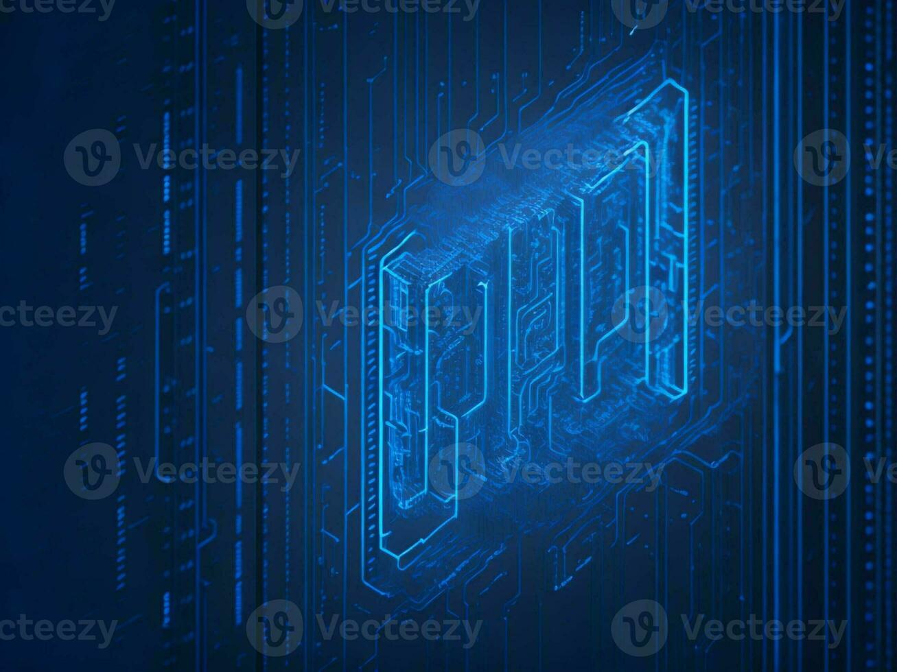 AI generated Digital Cyberspace with Particles and Digital Data Network Connections. High Speed Connection and Data Analysis Technology Digital Abstract Background Concept. 3d rendering photo