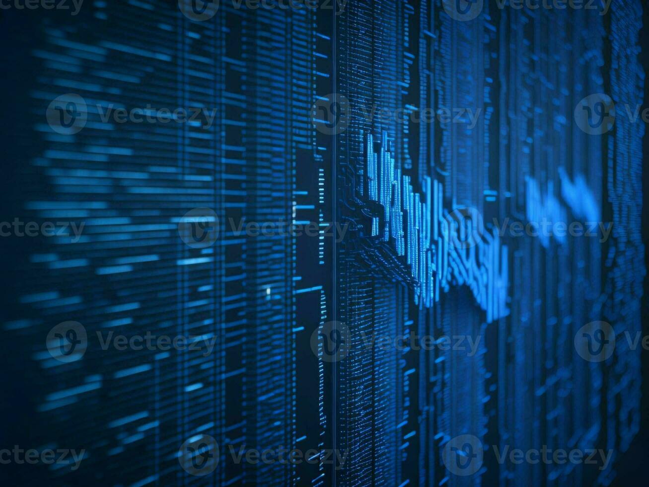 AI generated Digital Cyberspace with Particles and Digital Data Network Connections. High Speed Connection and Data Analysis Technology Digital Abstract Background Concept. 3d rendering photo