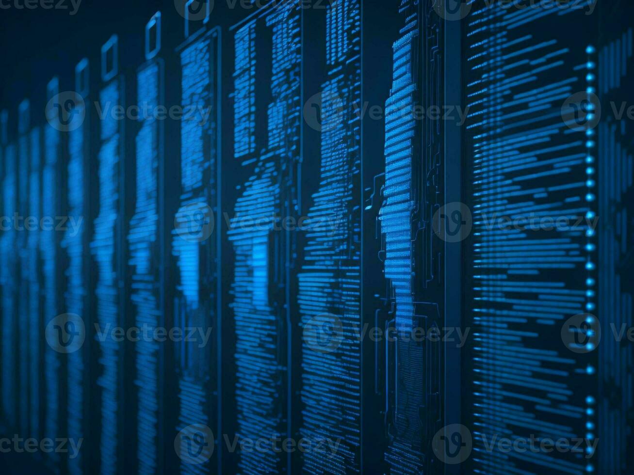 AI generated Digital Cyberspace with Particles and Digital Data Network Connections. High Speed Connection and Data Analysis Technology Digital Abstract Background Concept. 3d rendering photo