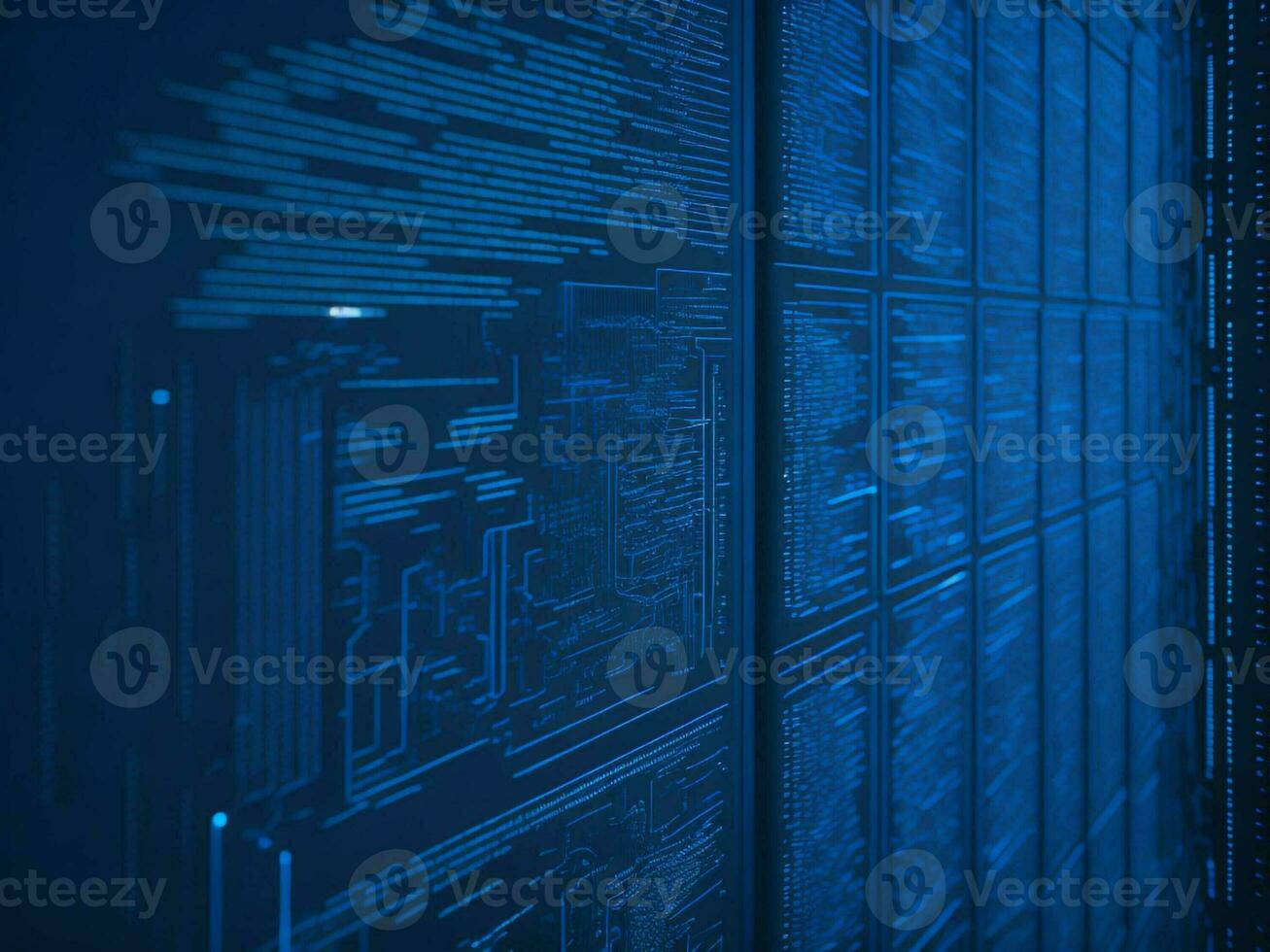 AI generated Digital Cyberspace with Particles and Digital Data Network Connections. High Speed Connection and Data Analysis Technology Digital Abstract Background Concept. 3d rendering photo