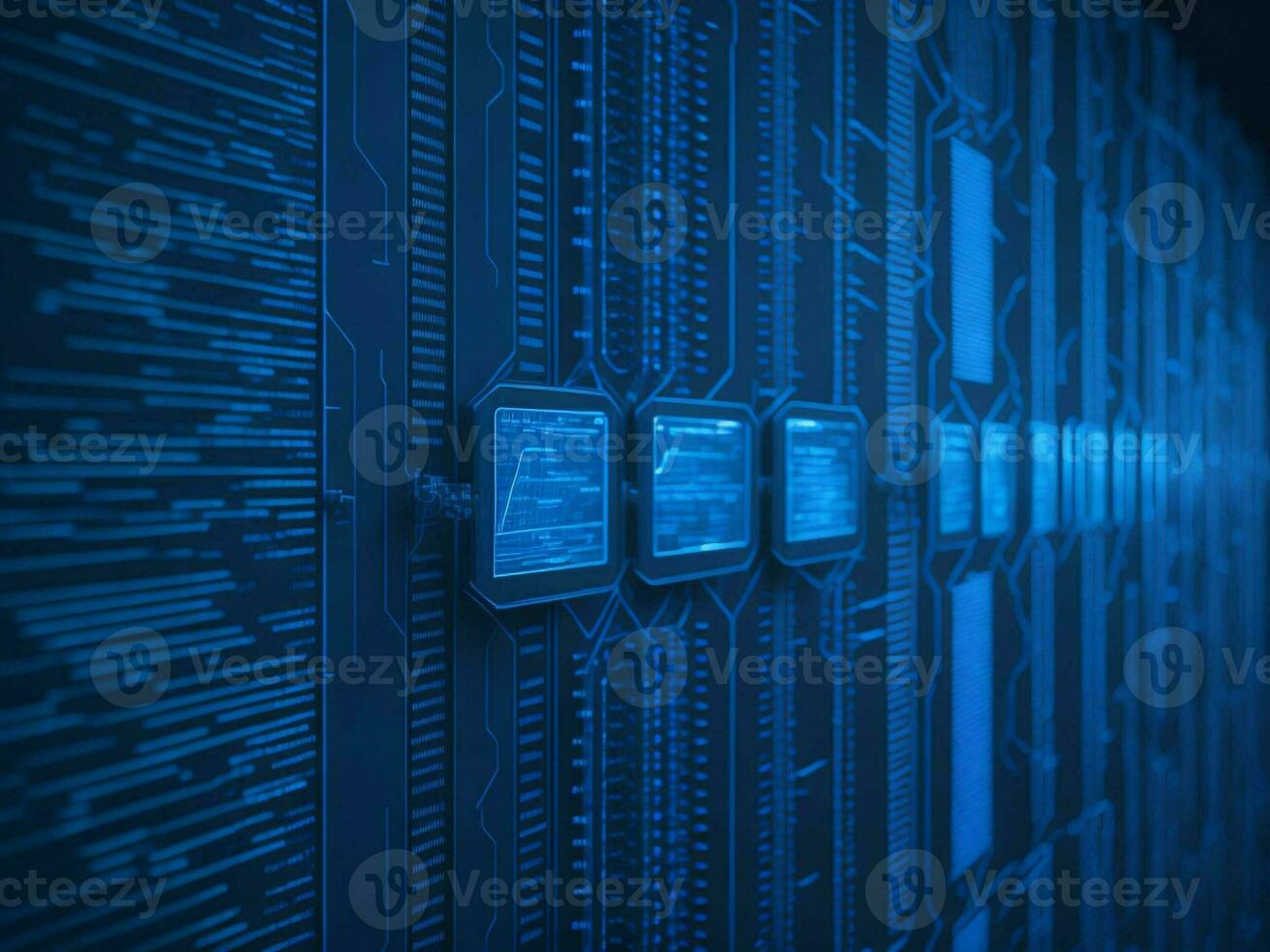 AI generated Digital Cyberspace with Particles and Digital Data Network Connections. High Speed Connection and Data Analysis Technology Digital Abstract Background Concept. 3d rendering photo