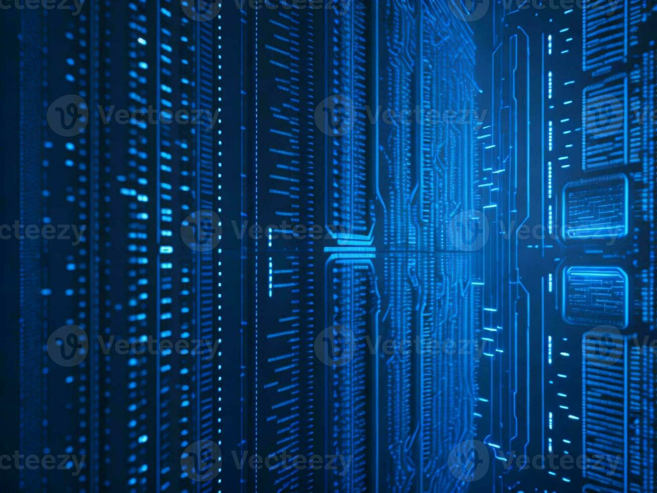 AI generated Digital Cyberspace with Particles and Digital Data Network Connections. High Speed Connection and Data Analysis Technology Digital Abstract Background Concept. 3d rendering photo