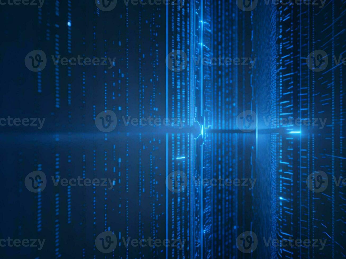 AI generated Digital Cyberspace with Particles and Digital Data Network Connections. High Speed Connection and Data Analysis Technology Digital Abstract Background Concept. 3d rendering photo