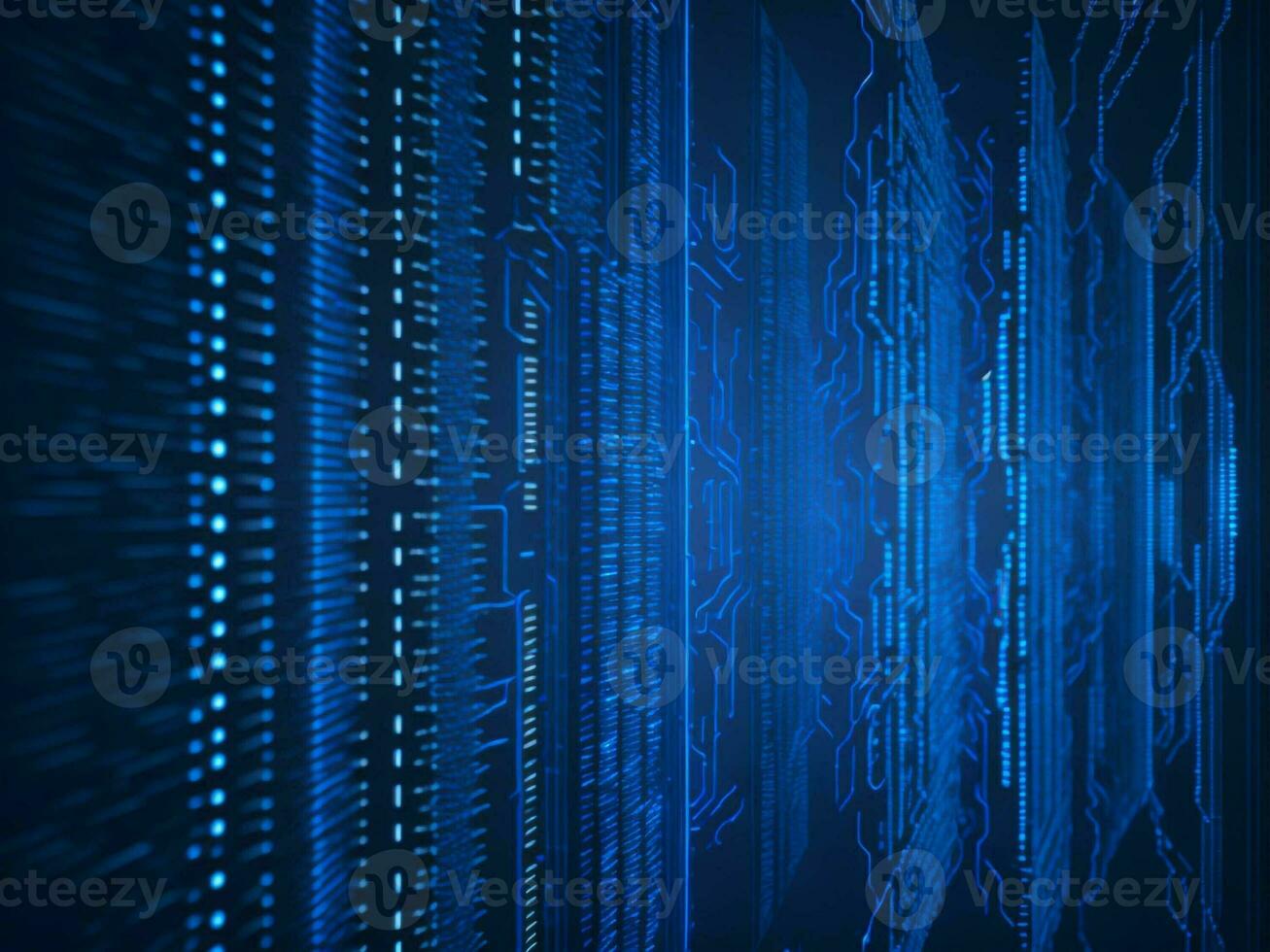 AI generated Digital Cyberspace with Particles and Digital Data Network Connections. High Speed Connection and Data Analysis Technology Digital Abstract Background Concept. 3d rendering photo