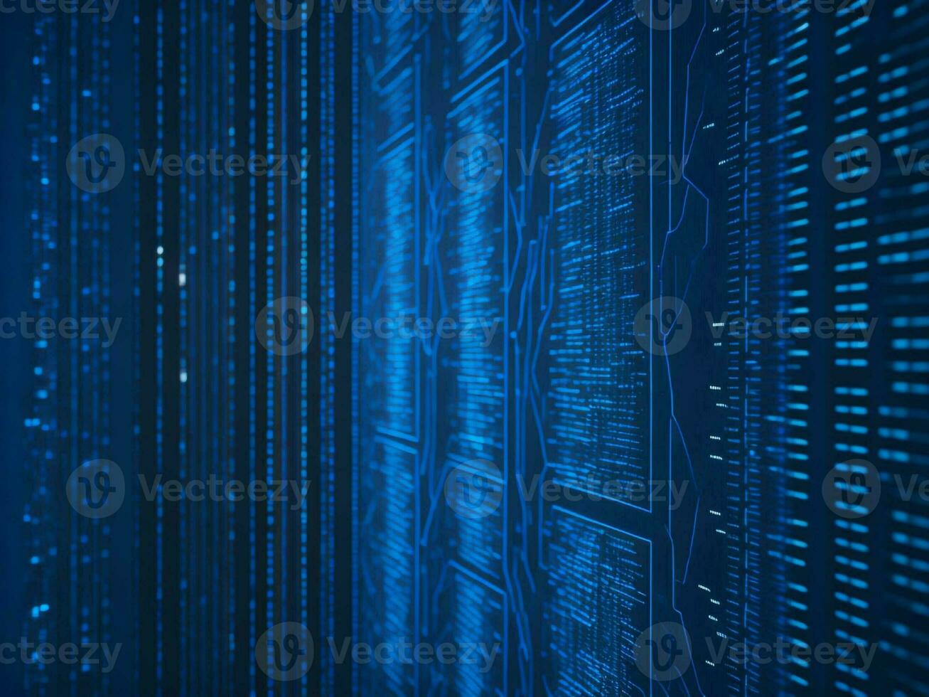 AI generated Digital Cyberspace with Particles and Digital Data Network Connections. High Speed Connection and Data Analysis Technology Digital Abstract Background Concept. 3d rendering photo