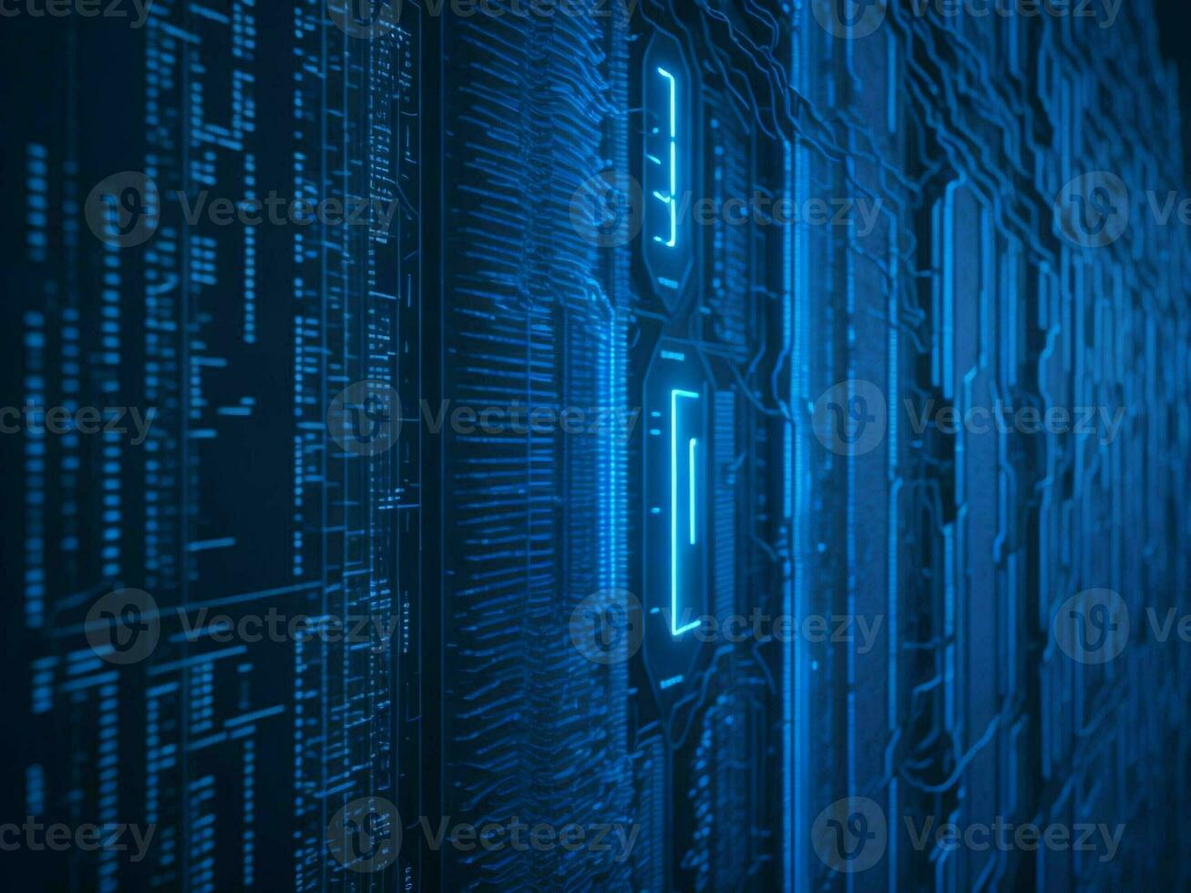 AI generated Digital Cyberspace with Particles and Digital Data Network Connections. High Speed Connection and Data Analysis Technology Digital Abstract Background Concept. 3d rendering photo