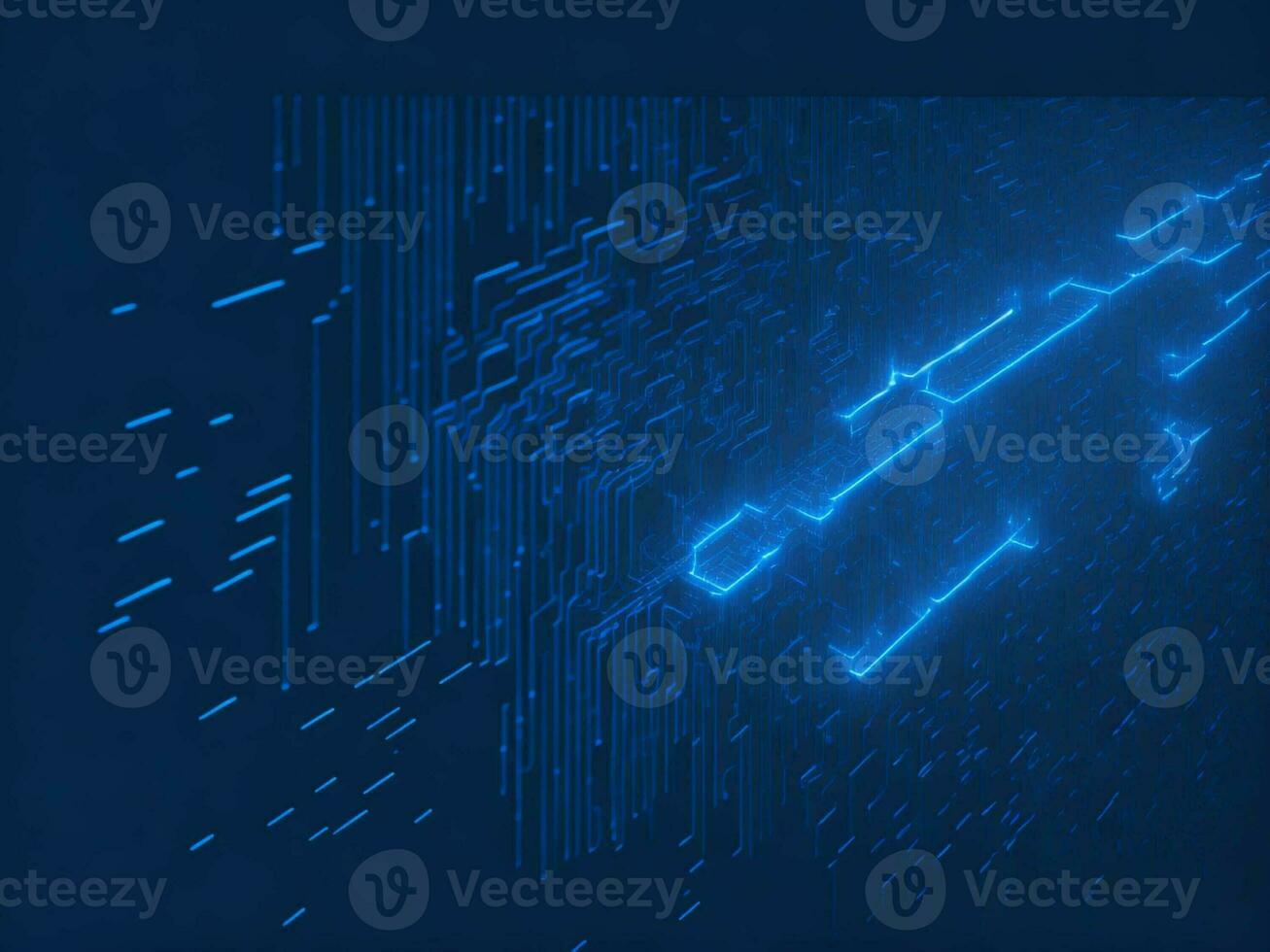 AI generated Digital Cyberspace with Particles and Digital Data Network Connections. High Speed Connection and Data Analysis Technology Digital Abstract Background Concept. 3d rendering photo