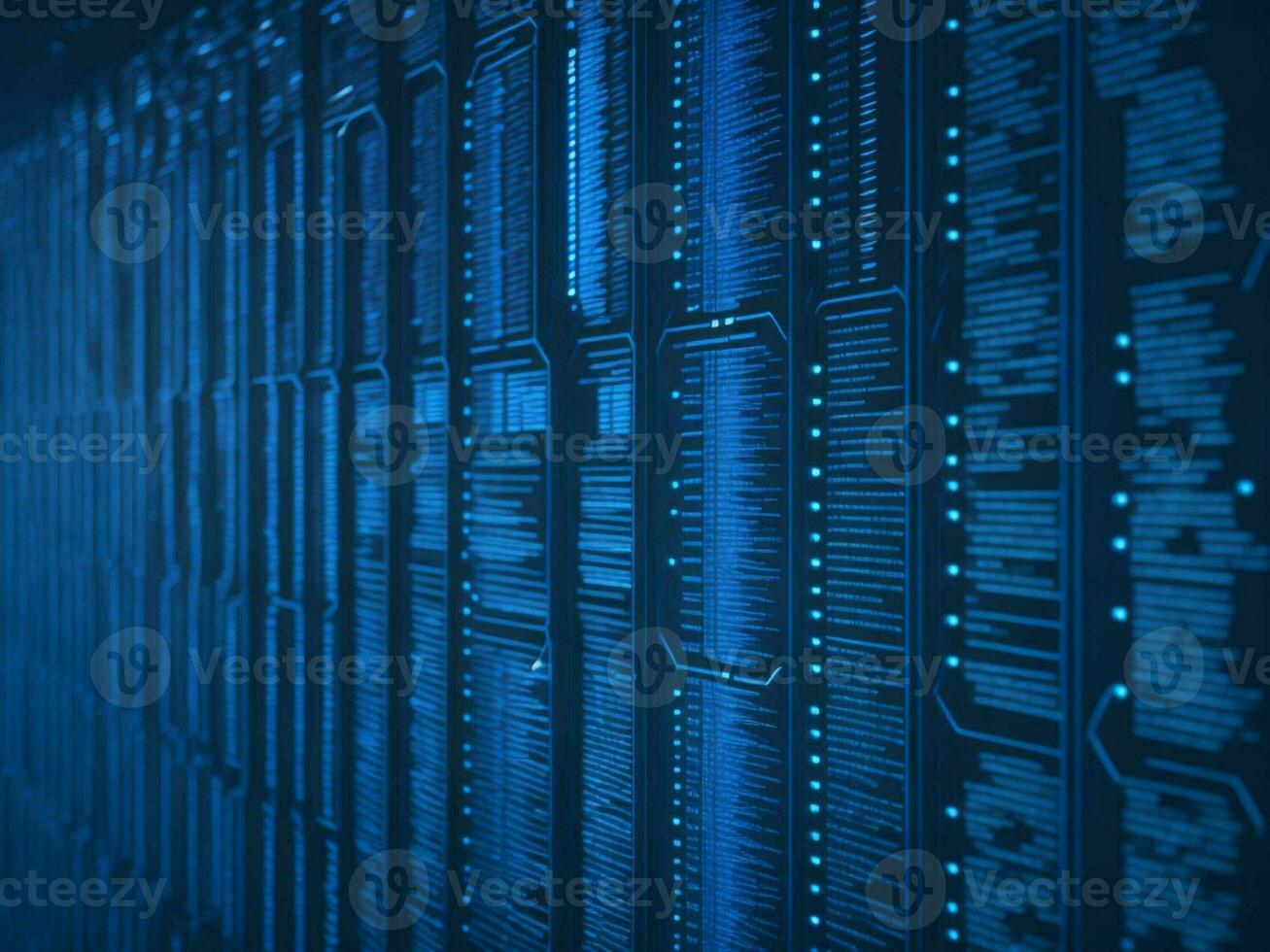 AI generated Digital Cyberspace with Particles and Digital Data Network Connections. High Speed Connection and Data Analysis Technology Digital Abstract Background Concept. 3d rendering photo