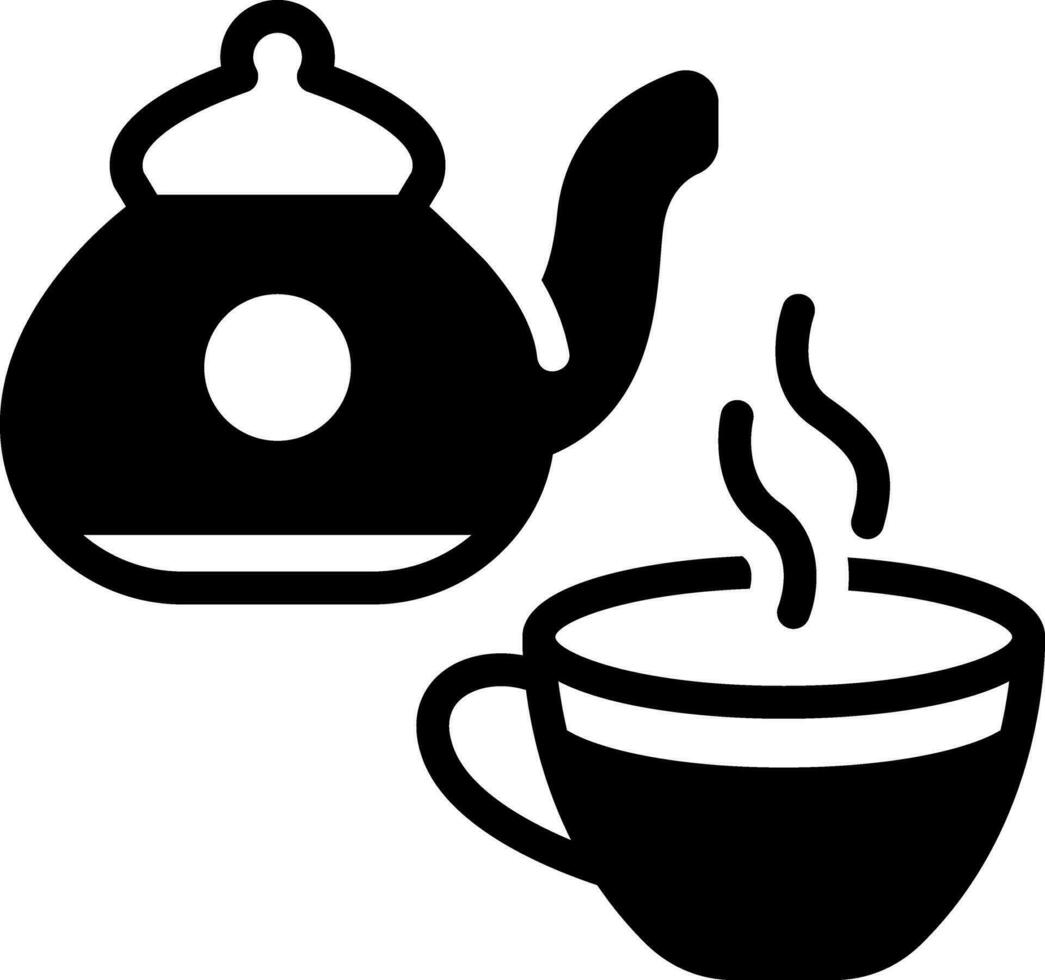 solid icon for tea vector