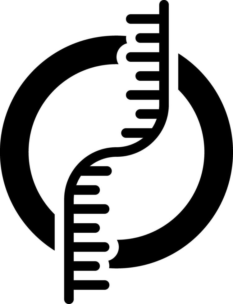 solid icon for dna vector