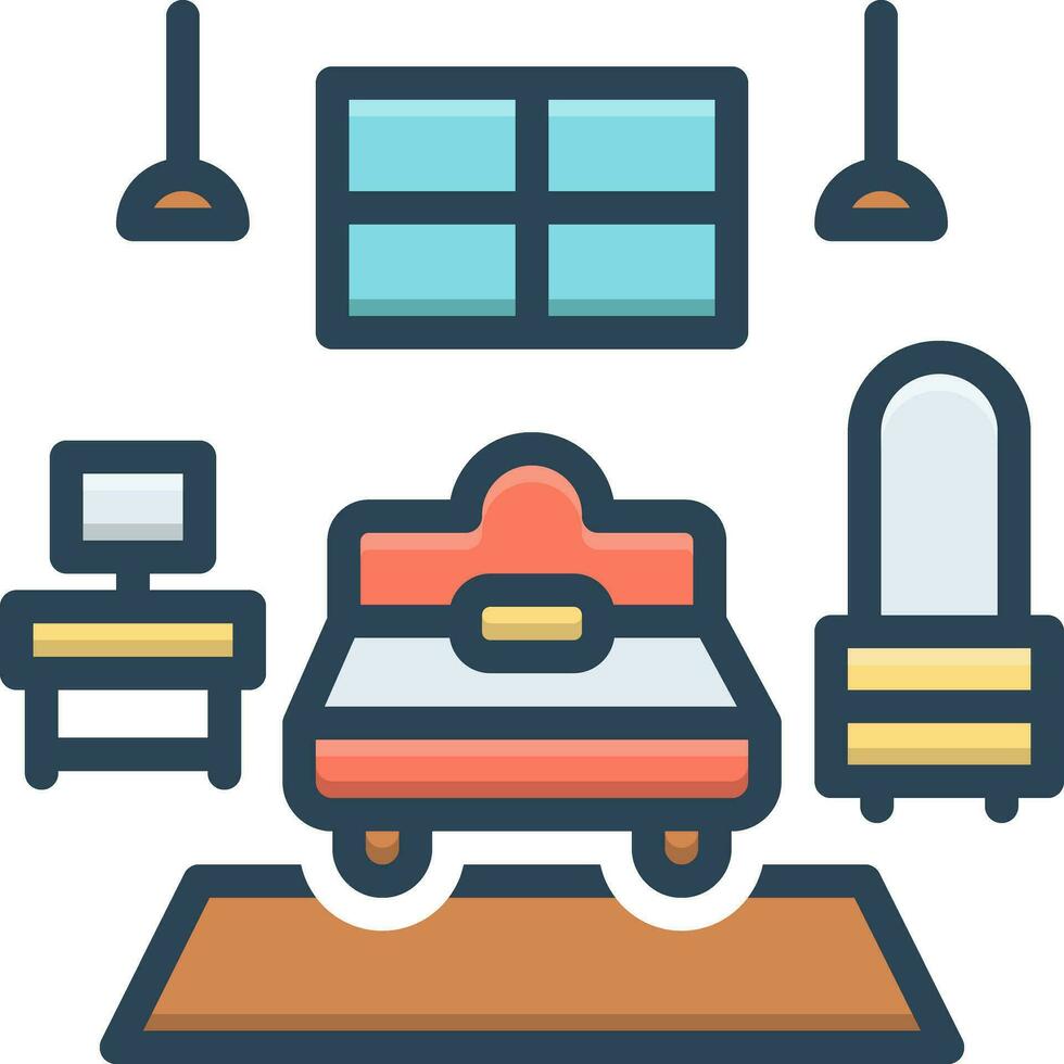 color icon for bedroom vector