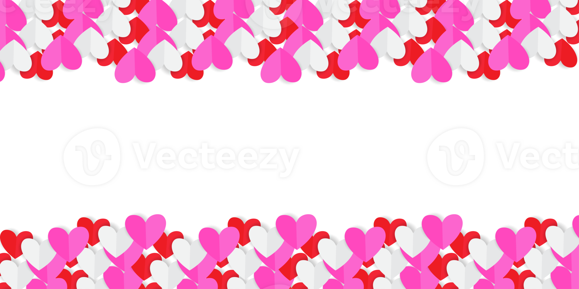 Paper cut heart shape flying to Celebration party background Vector illustration for Valentine's day design png