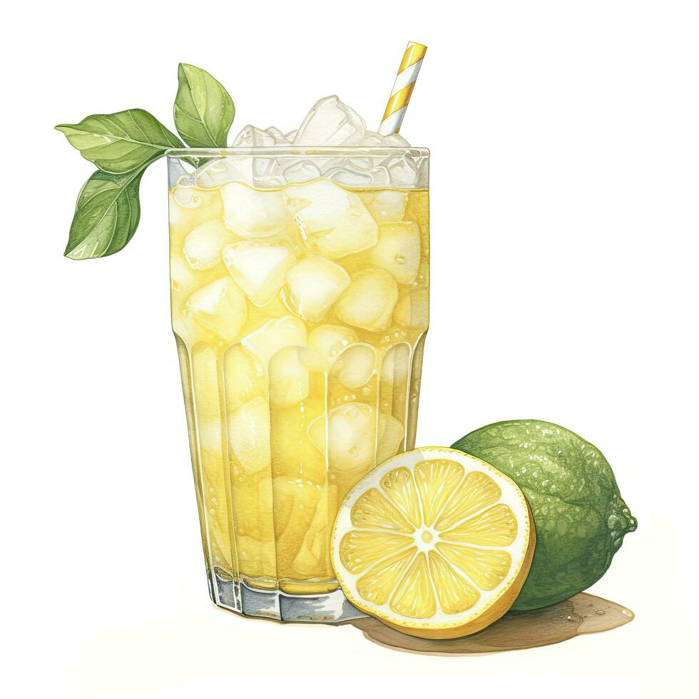 ai generado acuarela Jack Fruta crema soda, japonés soda. ai generado foto