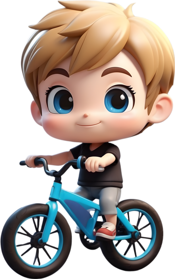 AI generated a cartoon kid riding a bike png