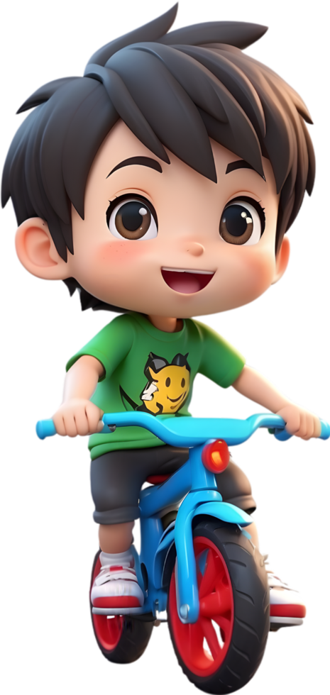 AI generated a cartoon kid riding a bike png