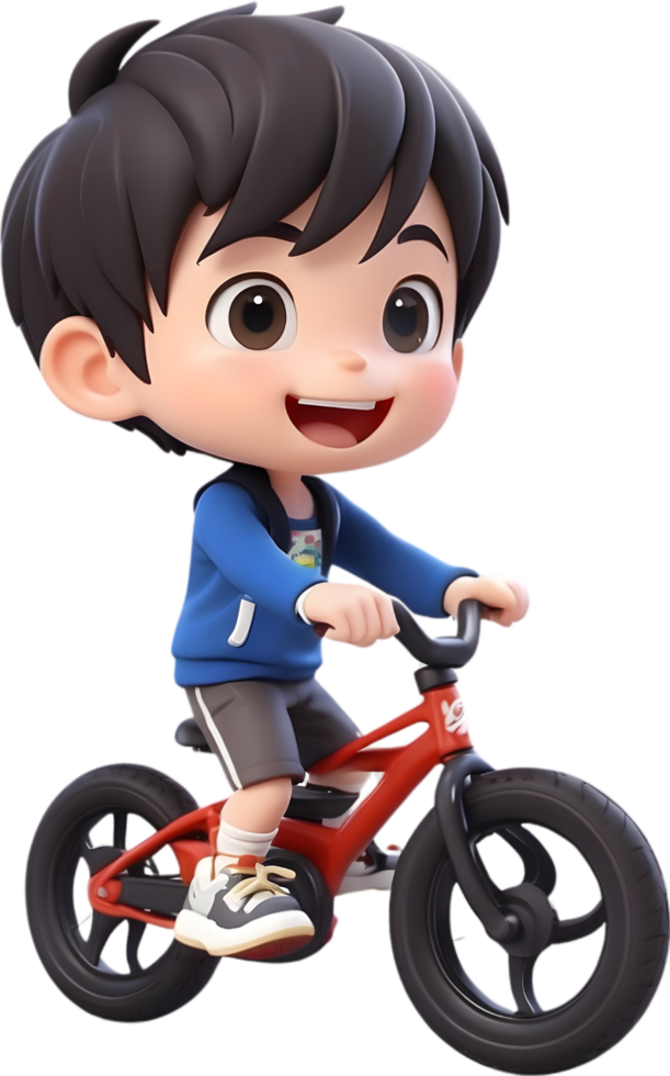 AI generated a cartoon kid riding a bike png