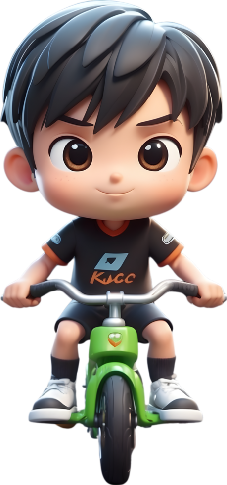 AI generated a cartoon kid riding a bike png