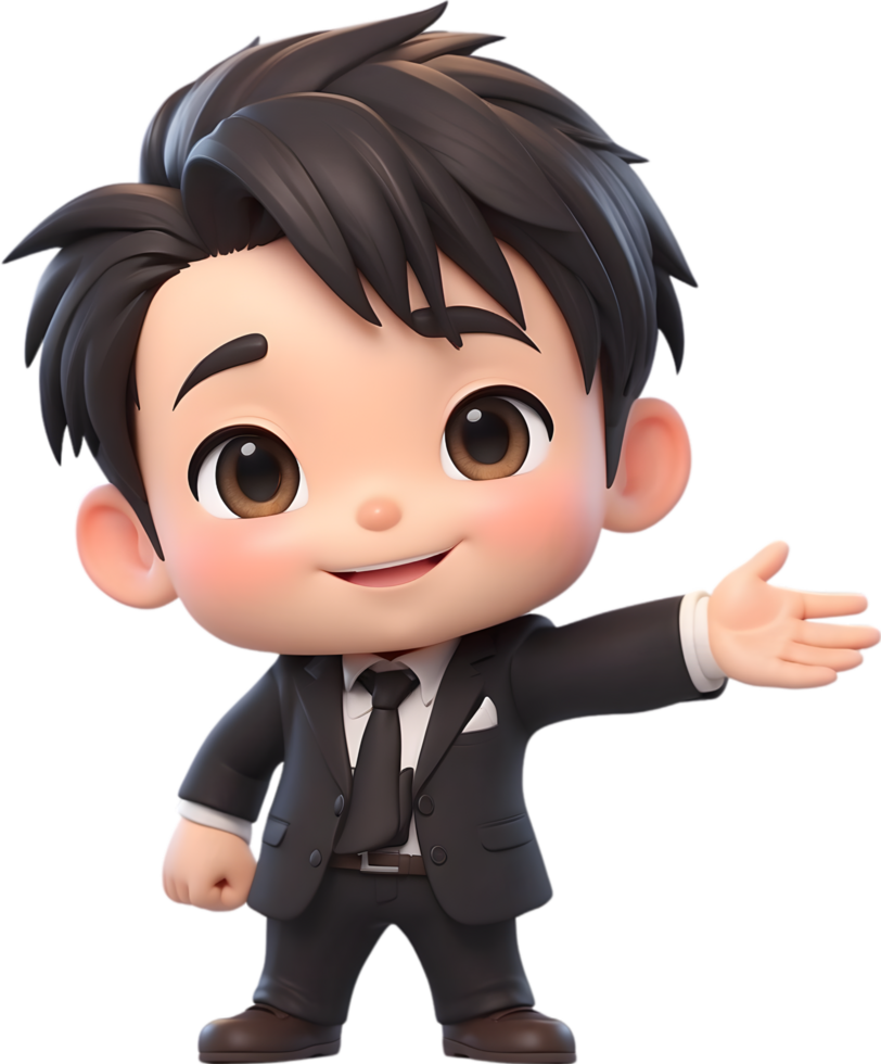 AI generated cartoon character in suit and tie png