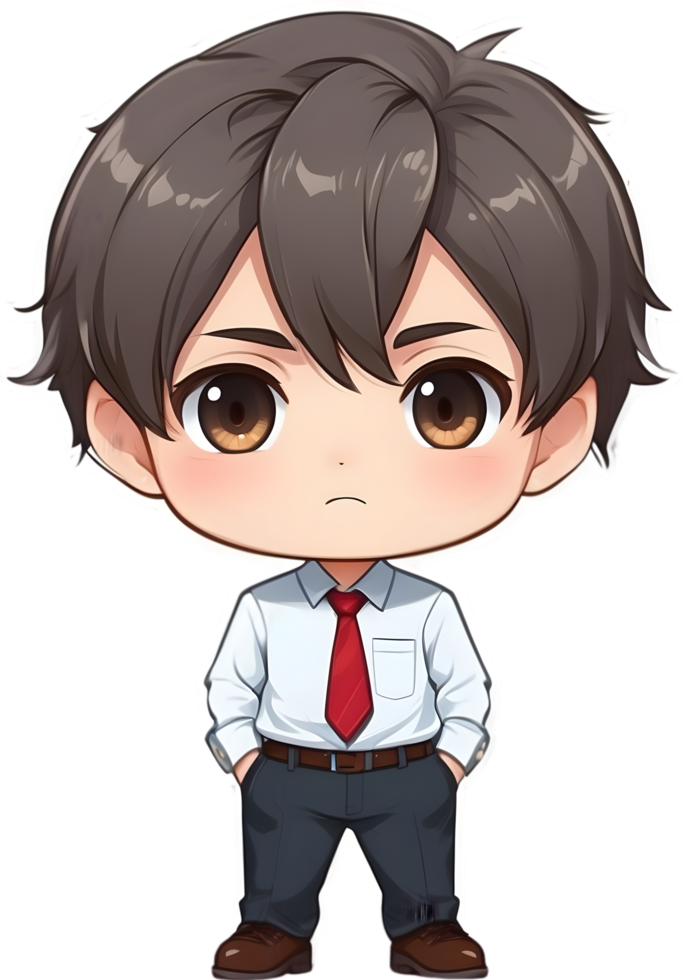 AI generated a cartoon character in a working suit png