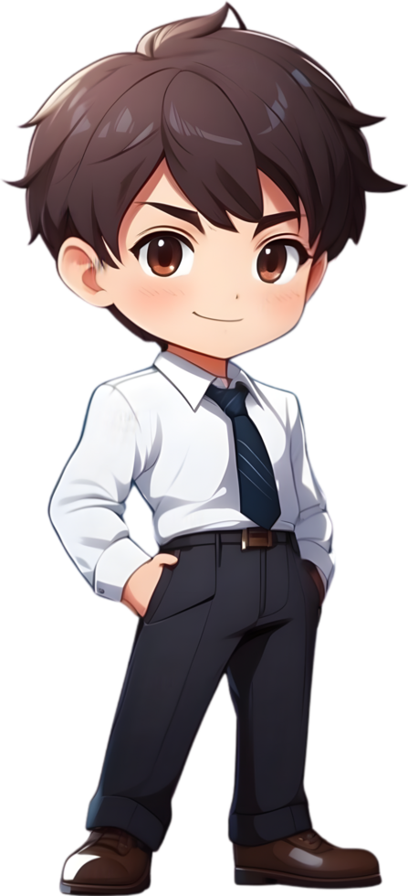 AI generated a cartoon character in a working suit png