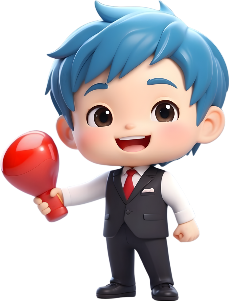 AI generated a cartoon character in a working suit png