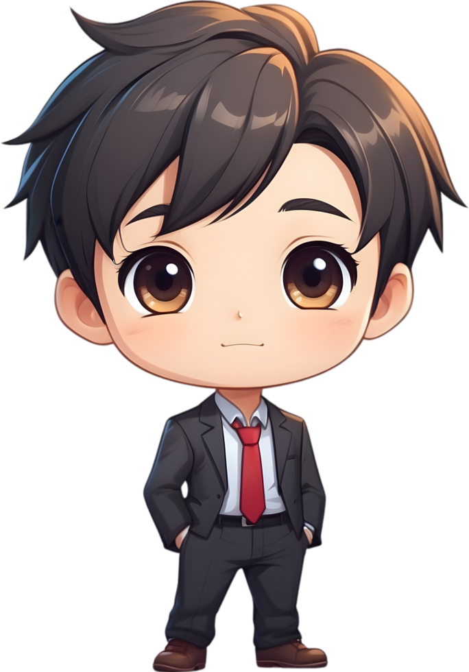 AI generated a cartoon character in a working suit png