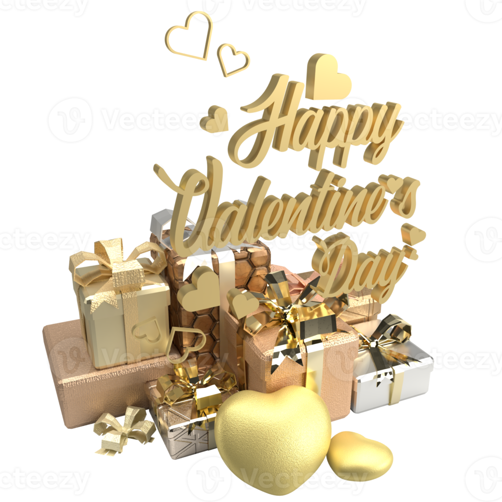 le or cadeau boîte pour la Saint-Valentin journée concept 3d le rendu png