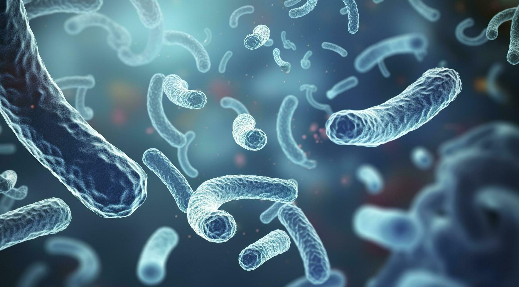 ai generado legionela pneumophila bacterias médico 3d ilustración. ai generado foto