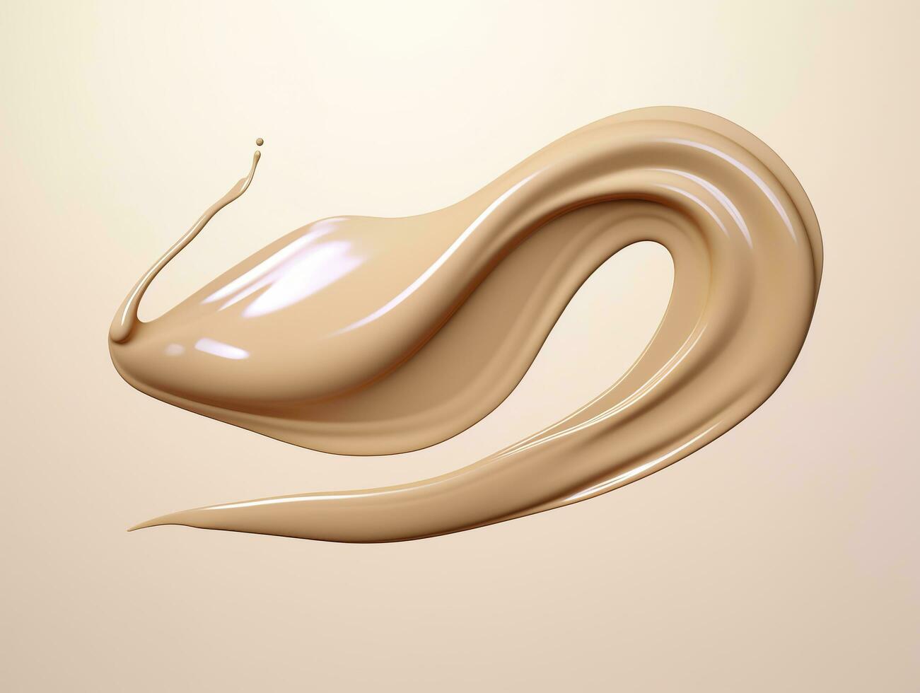 AI generated Liquid foundation splash element, fluid cosmetic cream 3d rendering. AI Generated photo