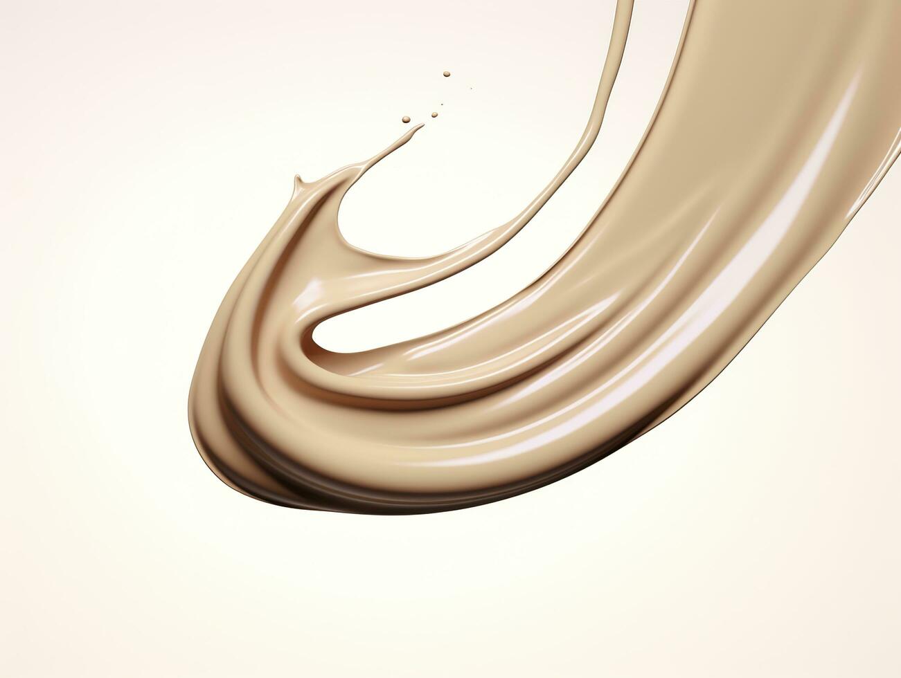 AI generated Liquid foundation splash element, fluid cosmetic cream 3d rendering. AI Generated photo
