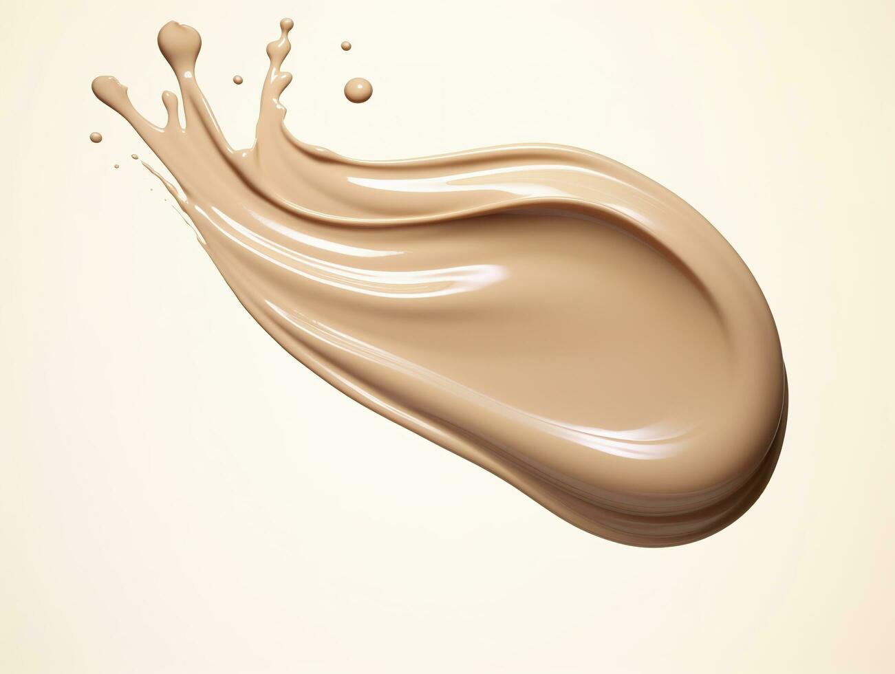 AI generated Liquid foundation splash element, fluid cosmetic cream 3d rendering. AI Generated photo