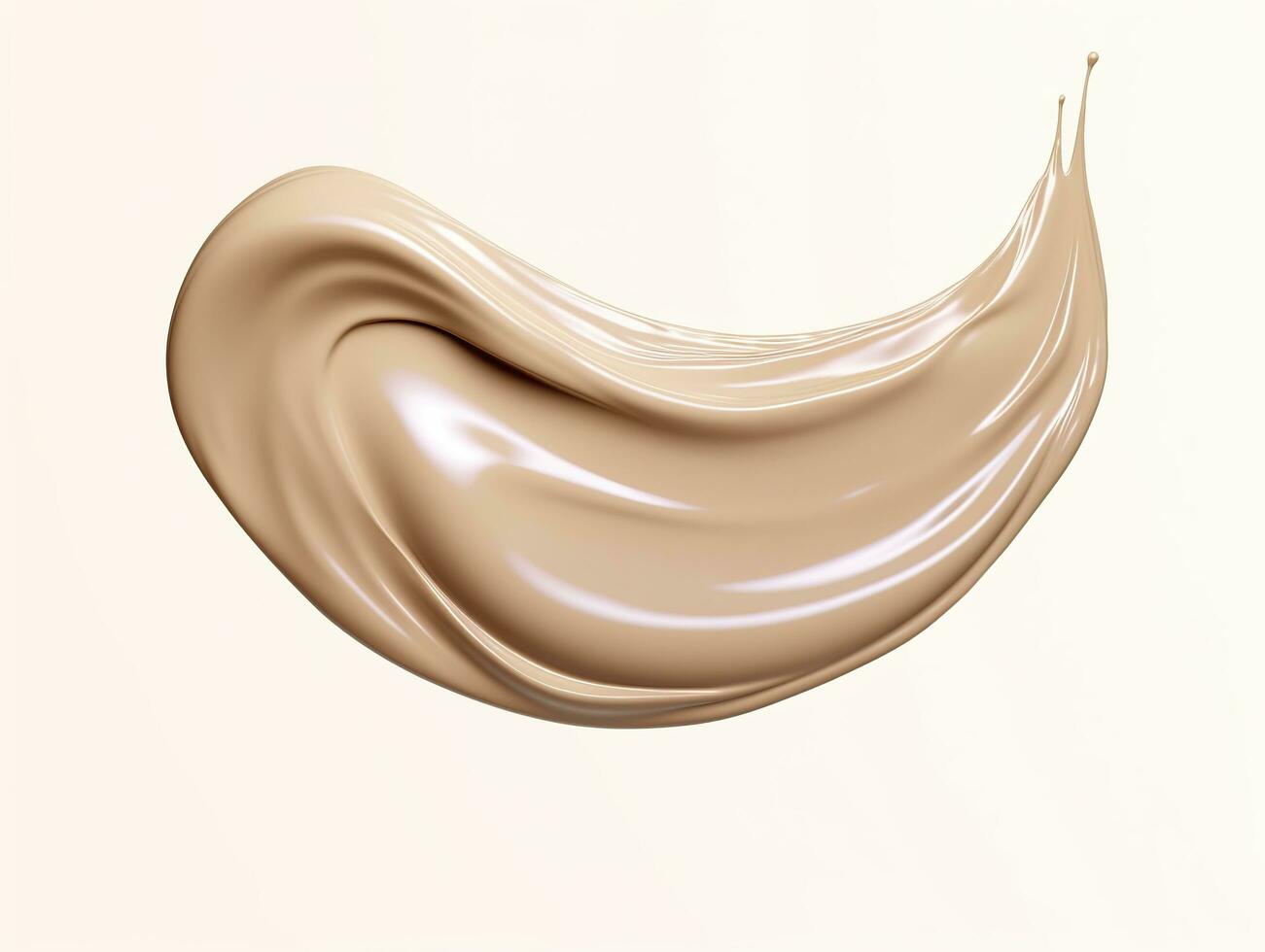 AI generated Liquid foundation splash element, fluid cosmetic cream 3d rendering. AI Generated photo