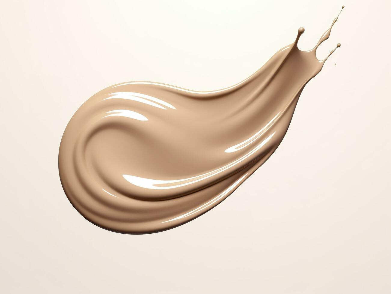 AI generated Liquid foundation splash element, fluid cosmetic cream 3d rendering. AI Generated photo