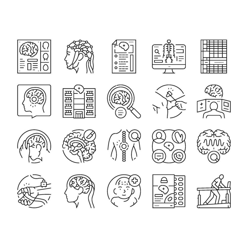 brain neurologist doctor icons set vector