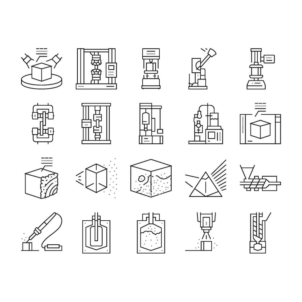 material construction engineer icons set vector