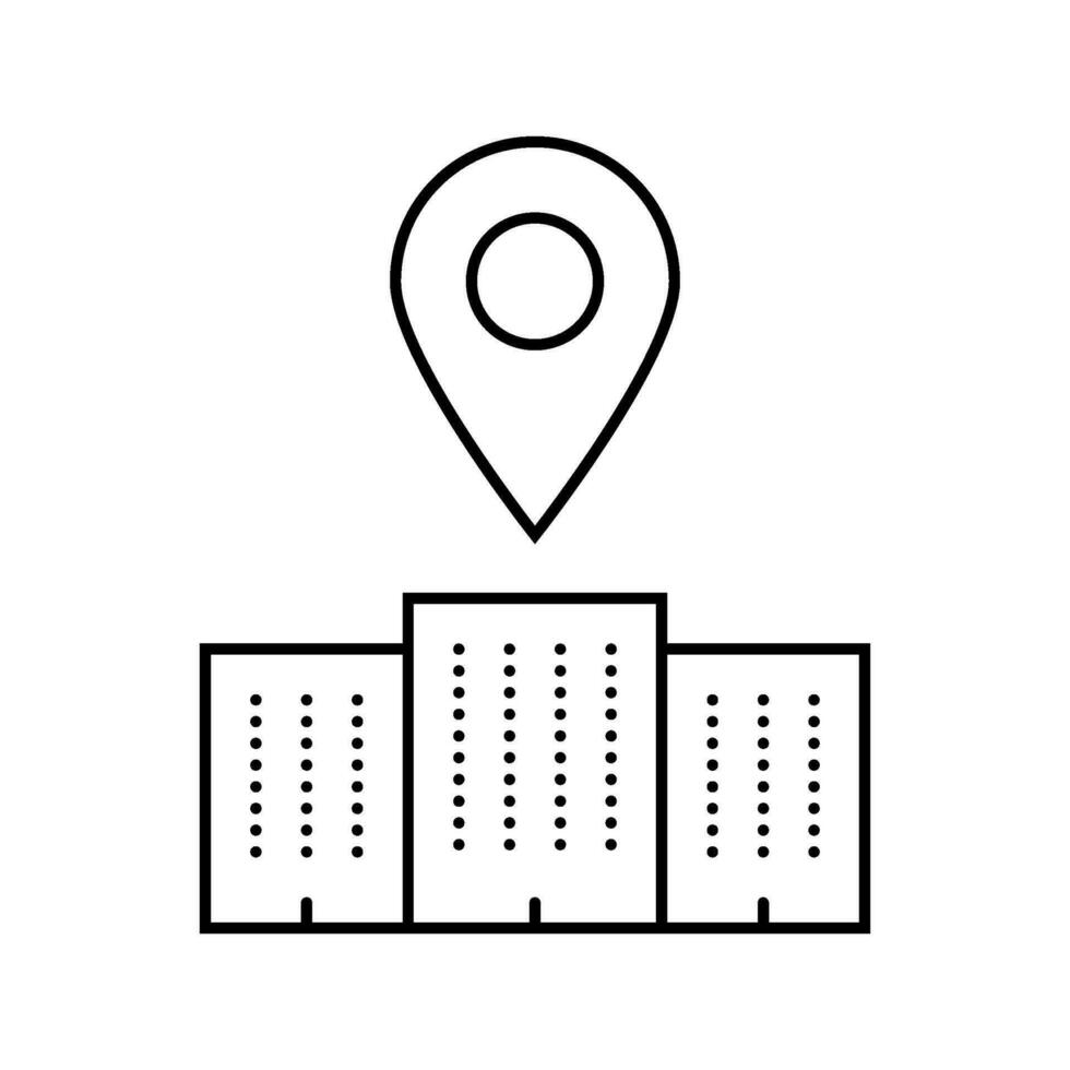 office map location line icon vector illustration
